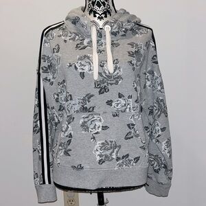 Calvin Klein performance cropped hoodie floral grey size L
